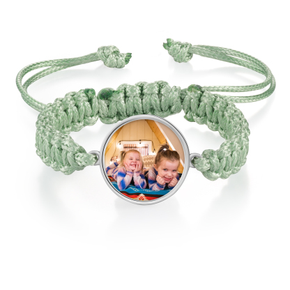 Pulsera de cuerda para familia con 2 fotos personalizadas para padres e hijos-Jessemade ES