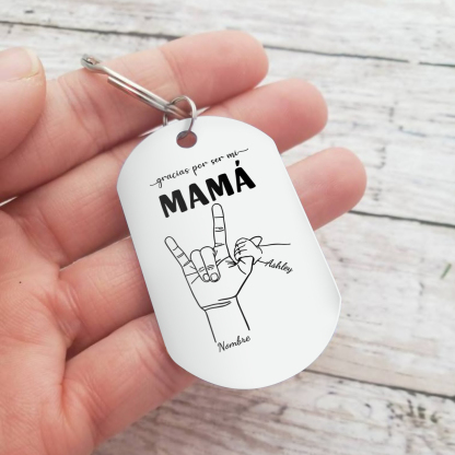 A mi mamá-Llavero 2-6 Nombres Personalizados "DEDOS COGIDOS"-Jessemade ES
