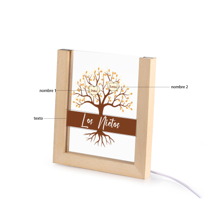 A mi mamá/abuela-Lámpara Personalizada con 2-8 Nombres y Texto "árbol" 3D Ilusión Luz de Noche-Jessemade ES