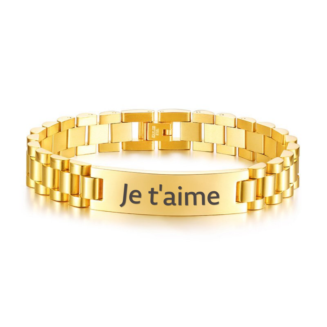 Pulseras de cadena personalizada con 1 nombre Pulsera de hombre