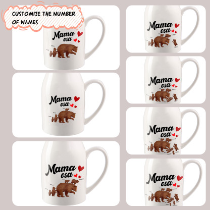 Florero de cerámica mamaosa y sus bebés 2-8 nombres personalizados con texto decoración del hogar-Jessemade ES