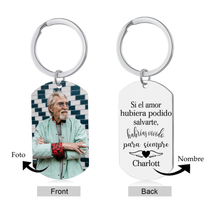 Llavero conmemorativo a un ser querido personalizado con foto y nombre-Jessemade ES