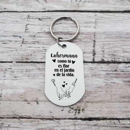 A mi hermana - Llavero con 2 nombres personalizados con foto-Jessemade ES