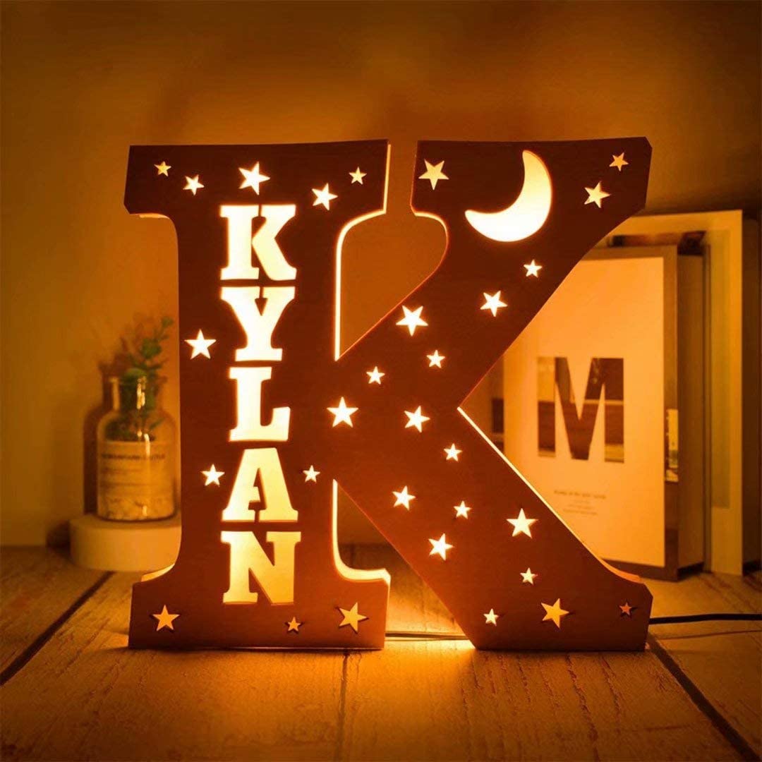 Lámpara 3D Ilusión Luz de Noche LED 26 Letras con 1 nombre personalizado-Jessemade ES