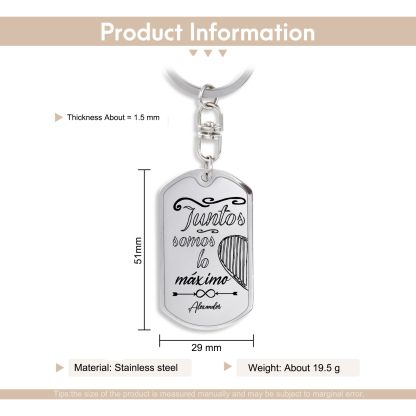 Llavero personalizado con 1 nombre para pareja unidad de llaveros-Jessemade ES