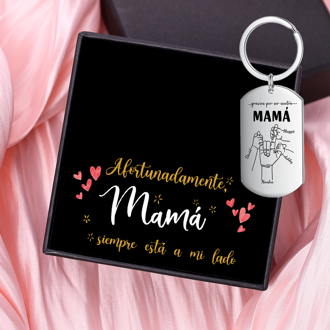 A mi mamá-Llavero 2-6 Nombres Personalizados "DEDOS COGIDOS"-Jessemade ES