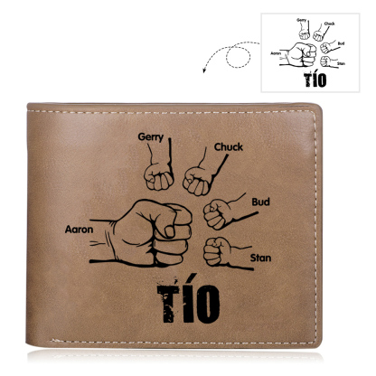 A mi tío-Cartera 2-5 nombres y foto personalizados billetera clásica puño a puño -Jessemade ES