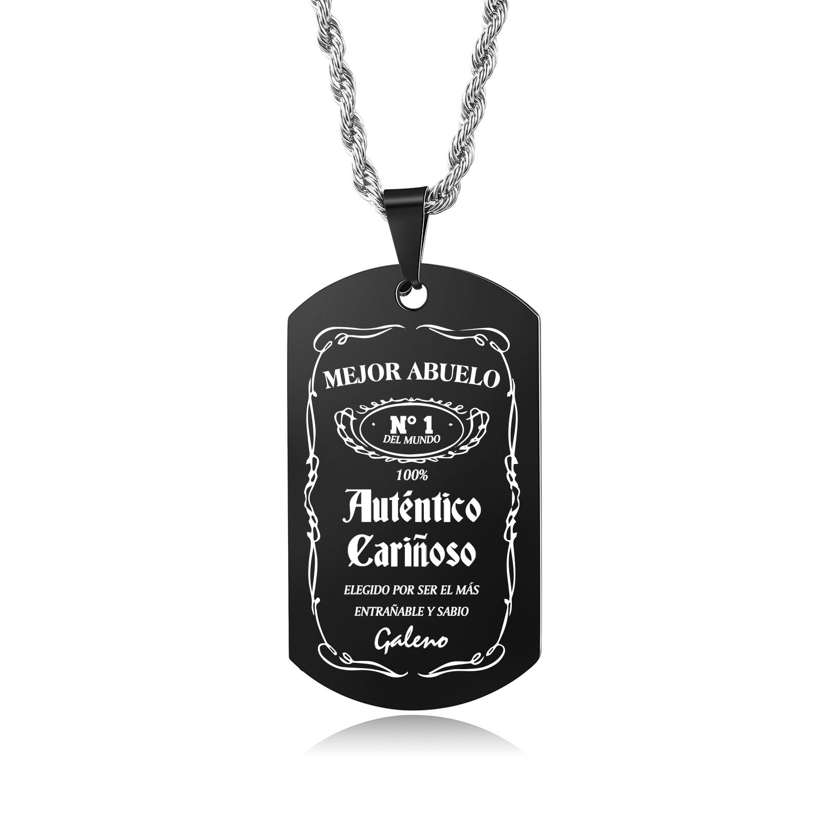 A MI ABUELO-Collar mejor abuelo de placa personalizada con 1 nombre-Jessemade ES