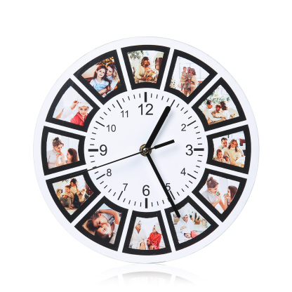 Reloj Personalizado con 12 Fotos – Regalo Decorativo y Emotivo para Familiares o Pareja