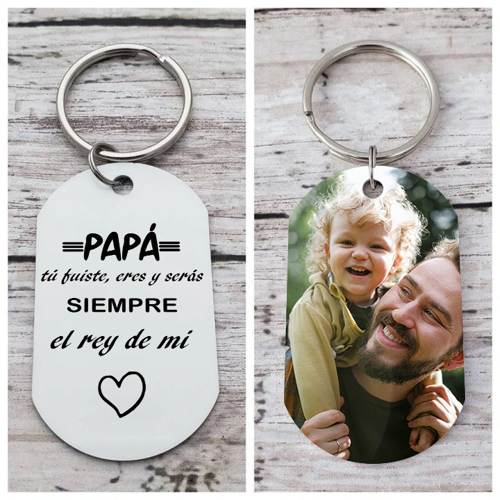 A mi papá-Llavero Personalizado ERES EL REY DE MI CORAZÓN... 1 Foto-Jessemade ES