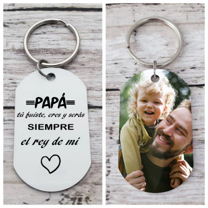 A mi papá-Llavero Personalizado ERES EL REY DE MI CORAZÓN... 1 Foto-Jessemade ES