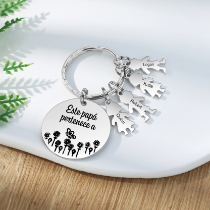 A mi papá - Llavero con 1-5 nombre personalizado en "niños"-Jessemade ES