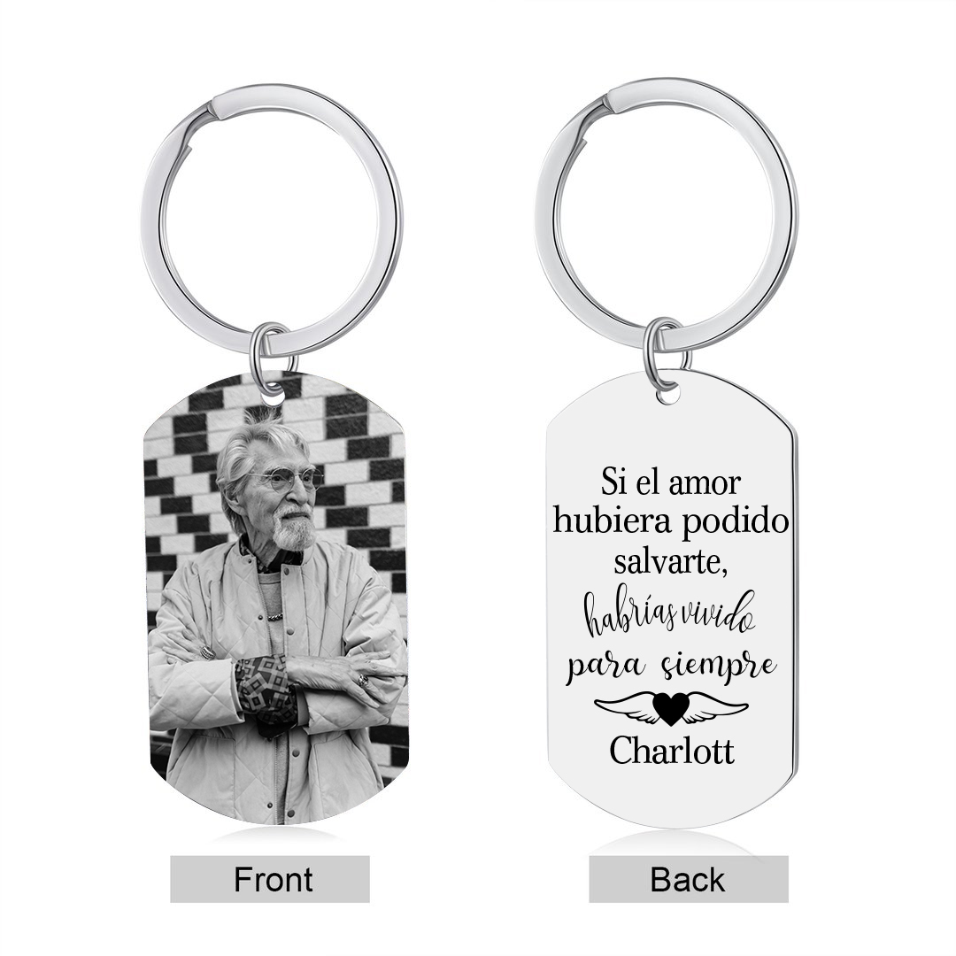 Llavero conmemorativo a un ser querido personalizado con foto y nombre-Jessemade ES