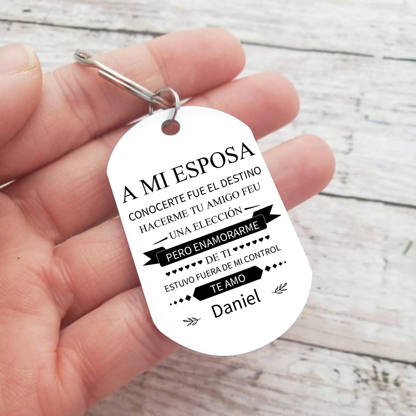 Llavero a mi esposa para pareja "Te amo" 1 nombre personalizado-Jessemade ES