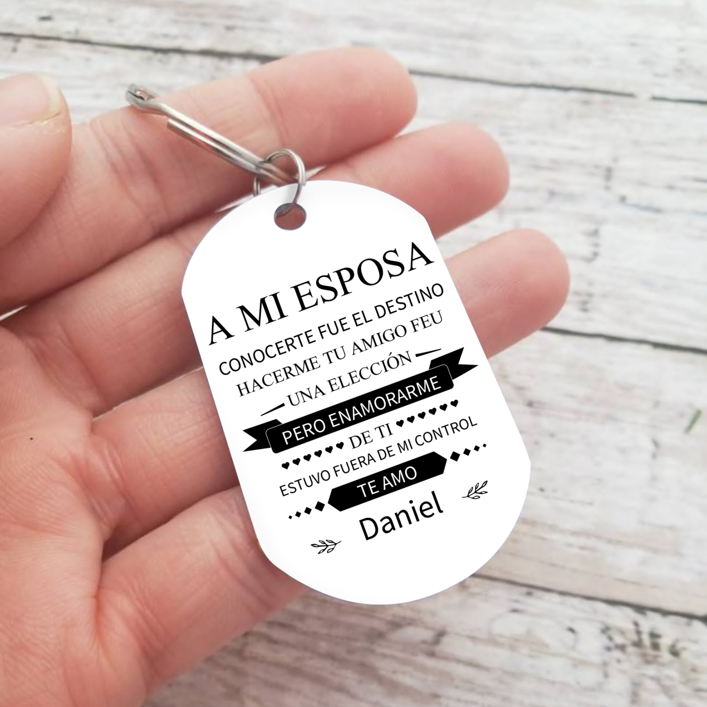 Llavero a mi esposa para pareja "Te amo" 1 nombre personalizado-Jessemade ES