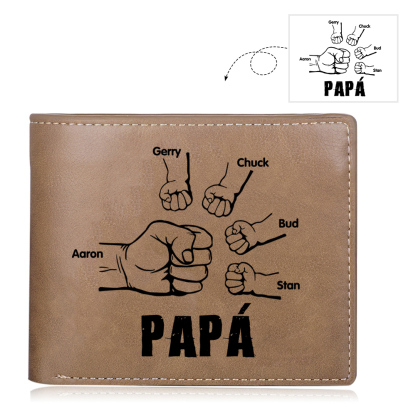 A mi papá-Cartera 2-5 nombres y foto personalizados billetera clásica puño a puño -Jessemade ES