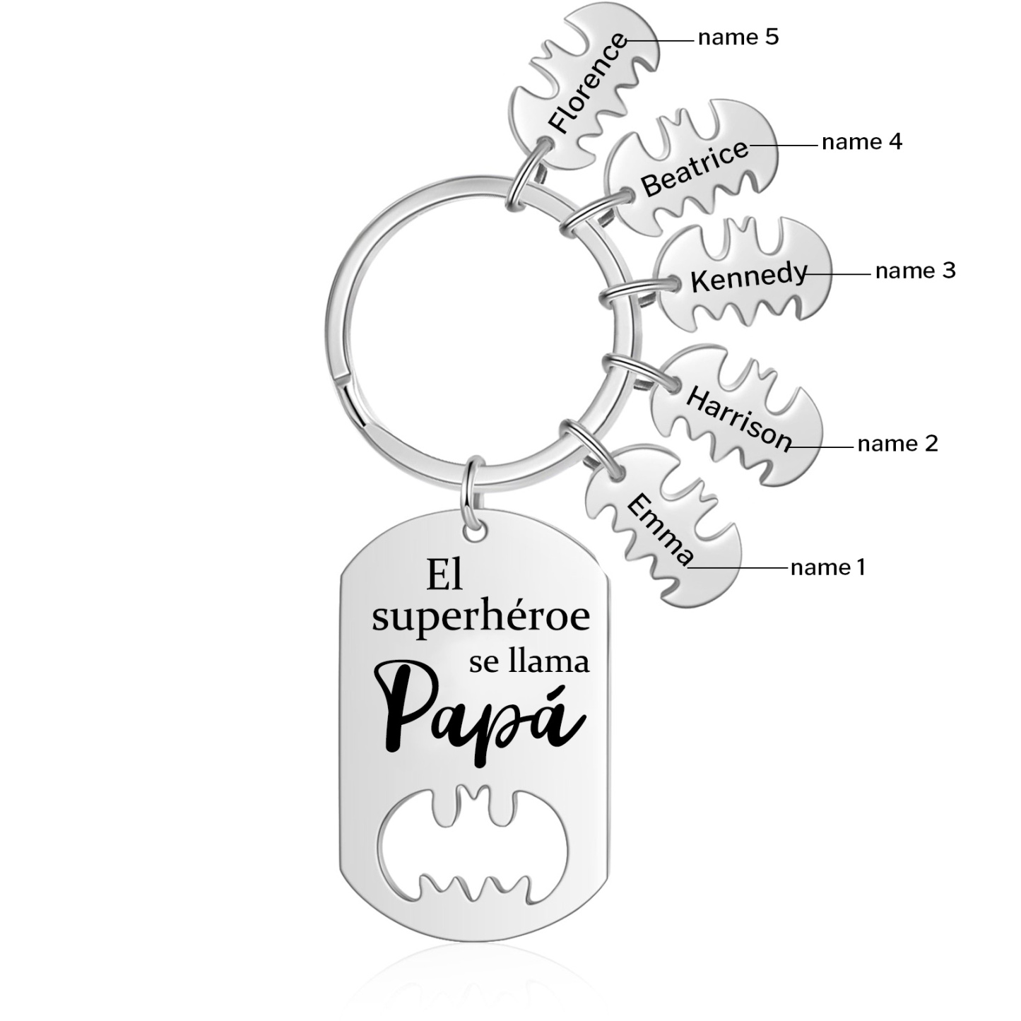 A mi papá-Llavero 1-5 Nombres Personalizados Batman-Jessemade ES