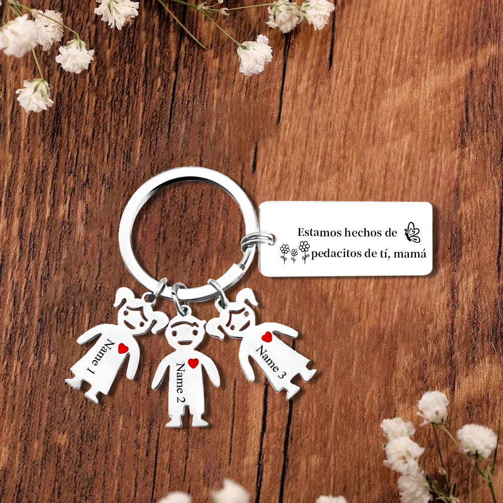 A mi mamá - Llavero 1-6 Nombres Personalizado con Charms de Niños-Jessemade ES