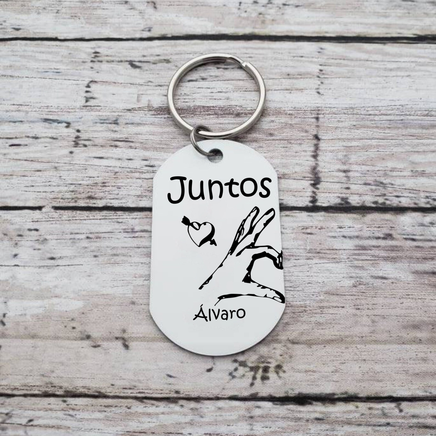 Llavero personalizado con 2 nombres para pareja unidad de llaveros