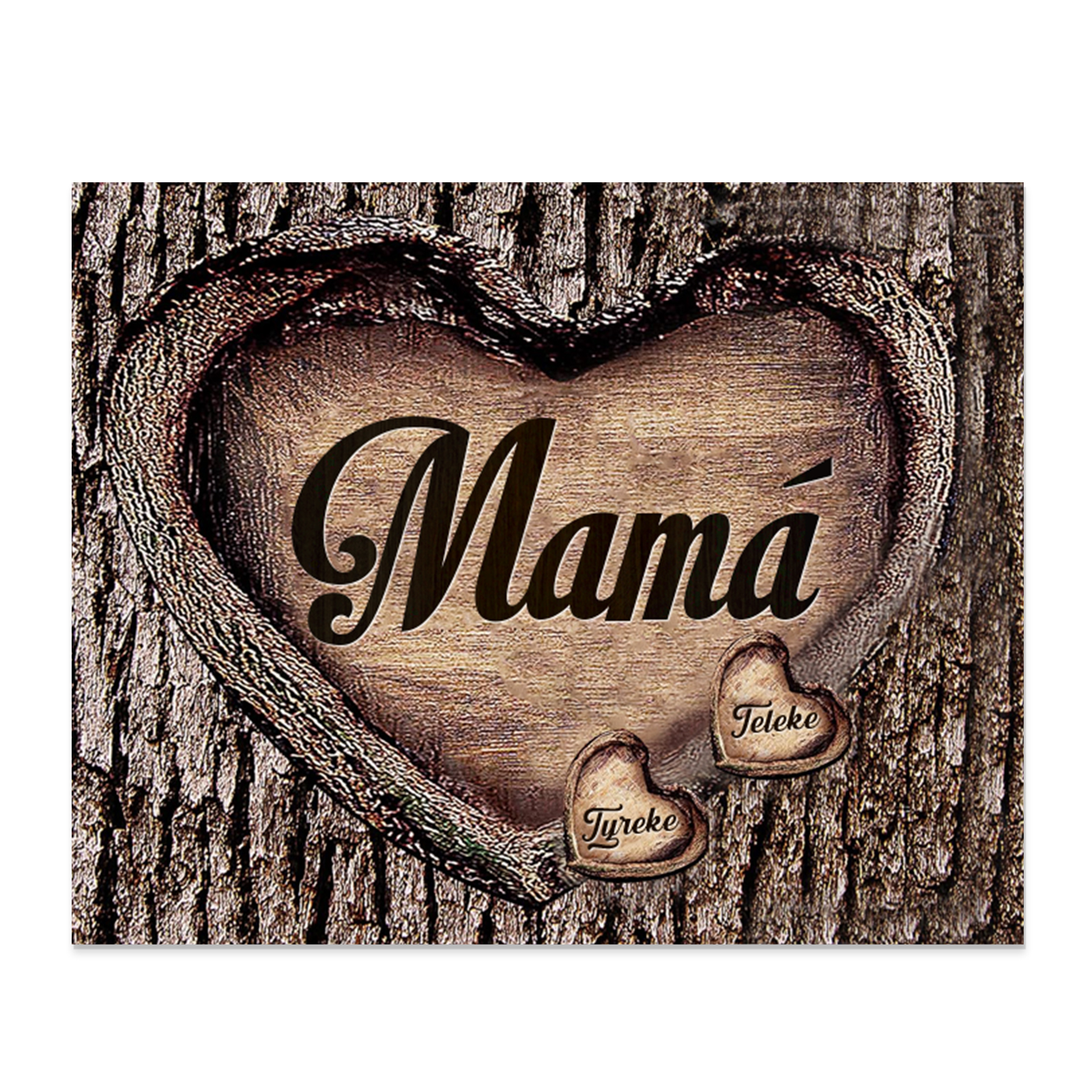 A mi mamá-Lámina marco de madera para mamá personalizado con 2 nombres-Jessemade ES
