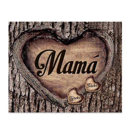 A mi mamá-Lámina marco de madera para mamá personalizado con 2 nombres-Jessemade ES