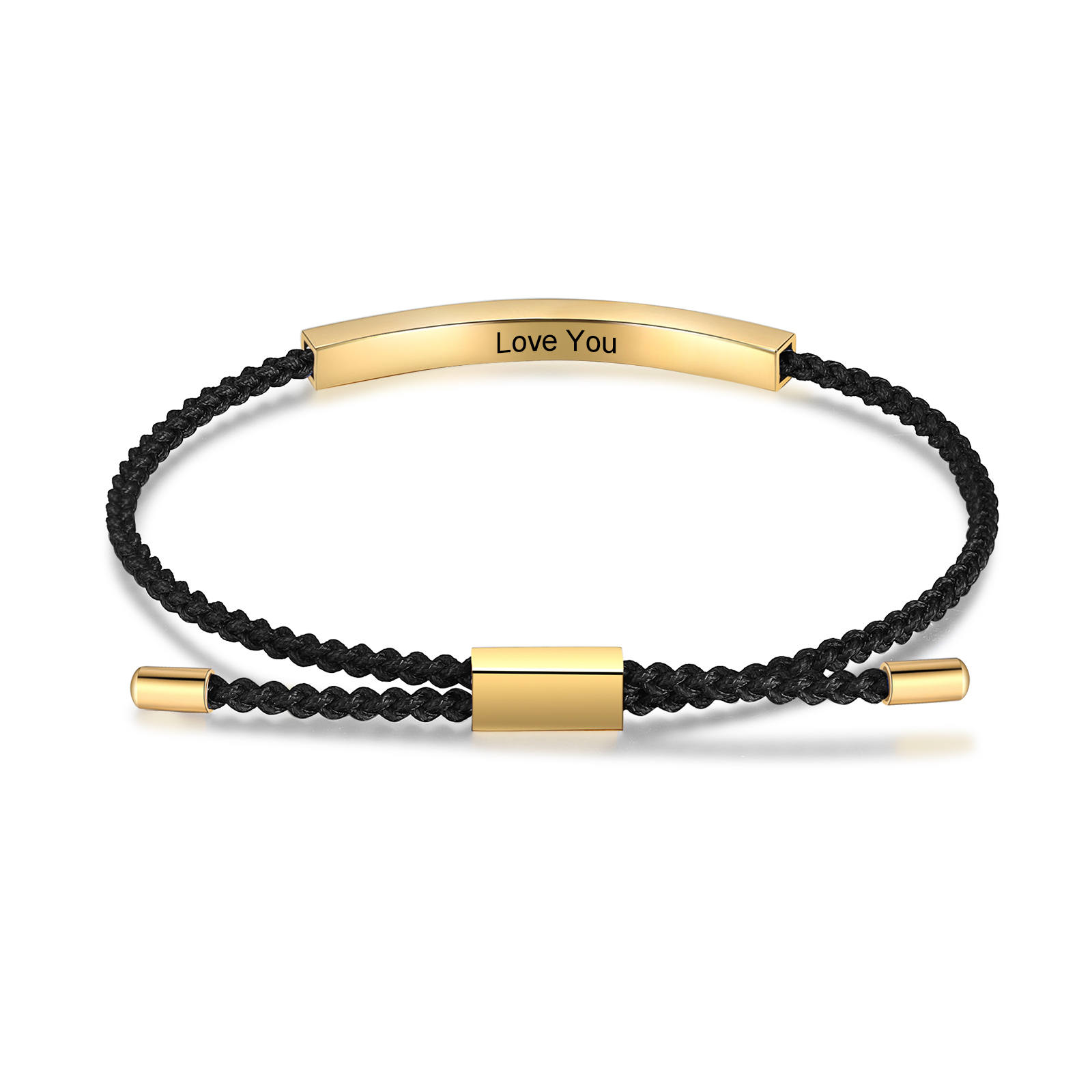 Pulsera de cuerda tejida a mano con nombre y texto personalizados seis colores