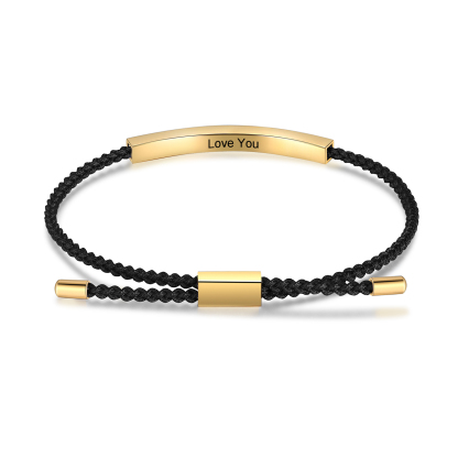 Pulsera de cuerda tejida a mano con nombre y texto personalizados seis colores