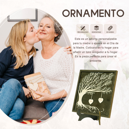 A mi mamá/abuela-Adorno 2-8 nombres personalizados decoración de madera árbol de la vida-Jessemade ES