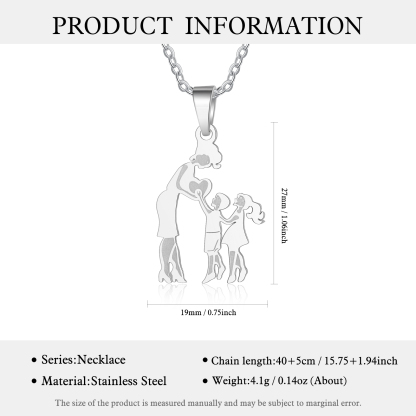 Collar con colgante de madre y dos hijos/hijas amor entre mamá y niños-Jessemade ES