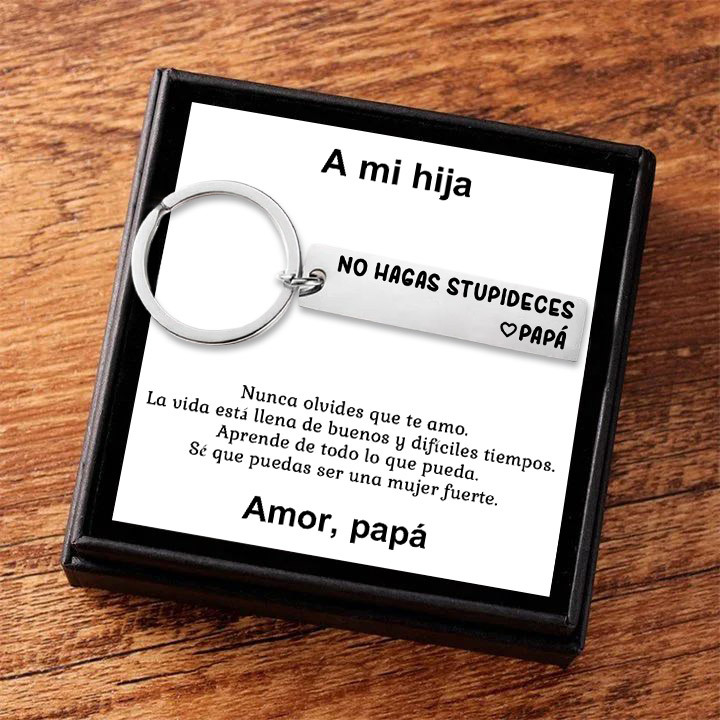 Llavero de placa "No hagas stupideces" a hijos de papá-Jessemade ES