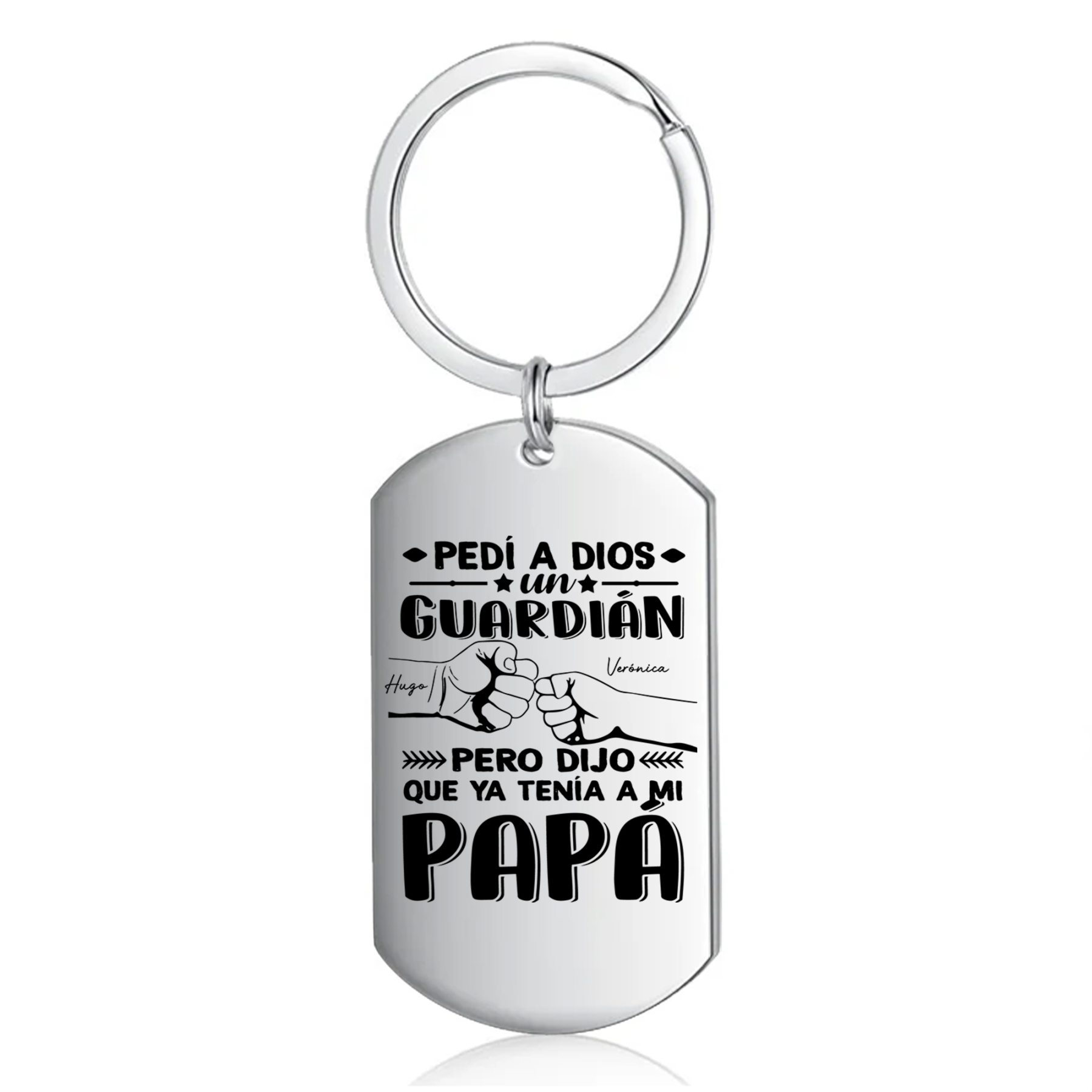 A mi papá-Llavero Personalizado PAPÁ MI GUARDIÁN 2 Nombres-Jessemade ES