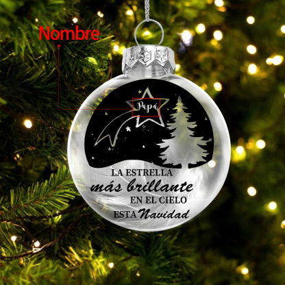 Bola navideña conmemorativa Adorno de Navidad 1 nombre personalizado con pluma -Jessemade ES