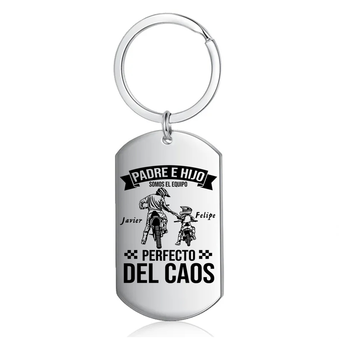 A mi papá-Llavero Personalizado PADRE E HIJO SOMOS EL EQUIPO PERFECTO 2 Nombres-Jessemade ES