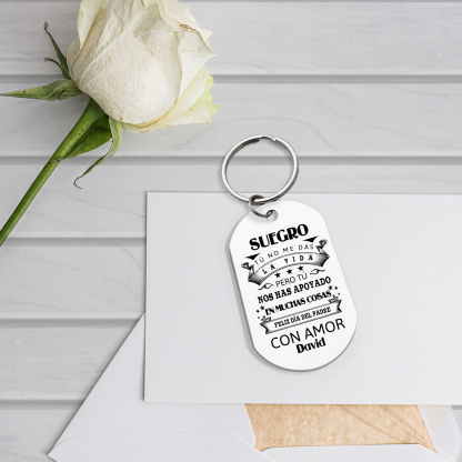 A mi suegro - Llavero con frase amoroso 1 nombre personalizado-Jessemade ES