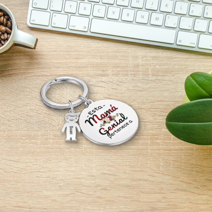 A mi mamá - Llavero 1-5 Nombres Personalizado con Charms de Niños-Jessemade ES