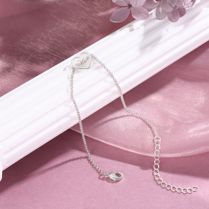 Pulsera 1-4 nombres personalizados con dije de corazón-Jessemade ES