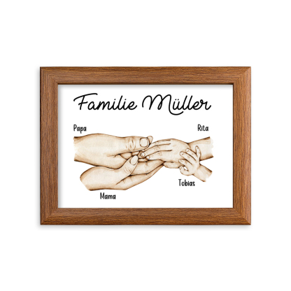 A mi papá-Marco de madera mano a mano 4 nombres personalizados con texto-Jessemade ES