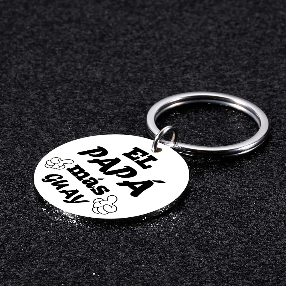 A mi papá-Llavero de placa redonda "papá más guay"-Jessemade ES