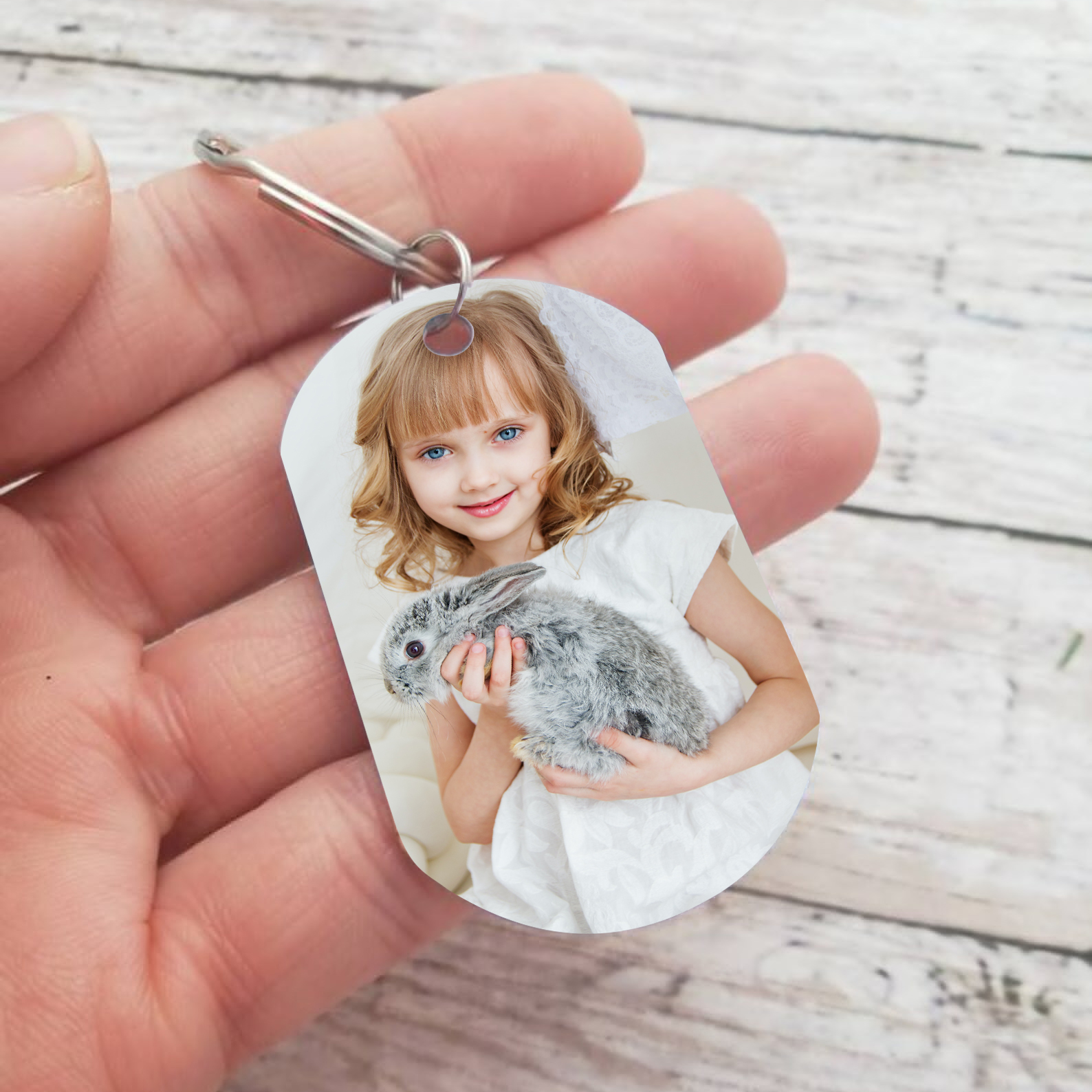 A mi hija-Llavero de placa "mi amor está contigo" de padres 1 foto personalizada-Jessemade ES