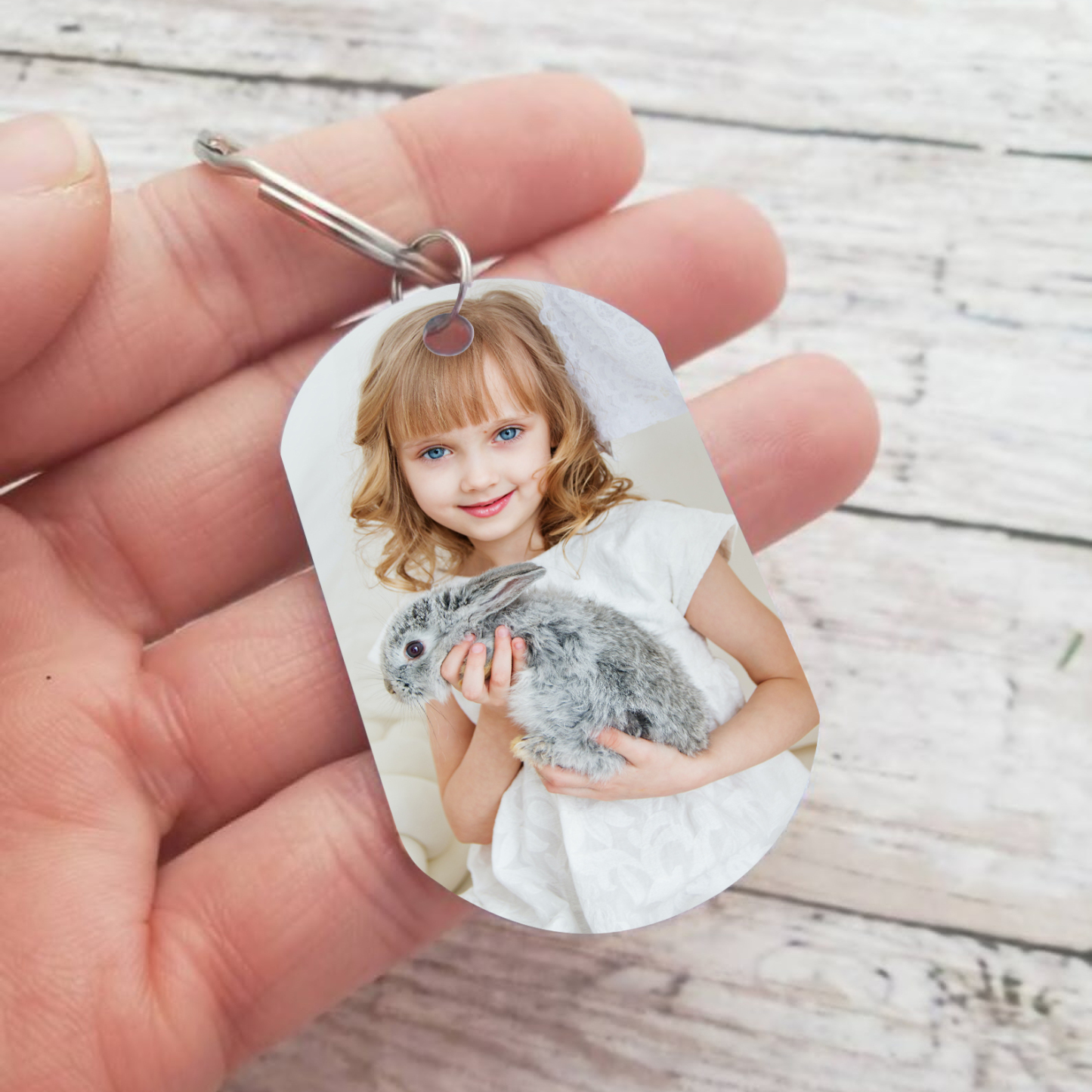 A mi hija-Llavero de placa "mi amor está contigo" de padres 1 foto personalizada-Jessemade ES