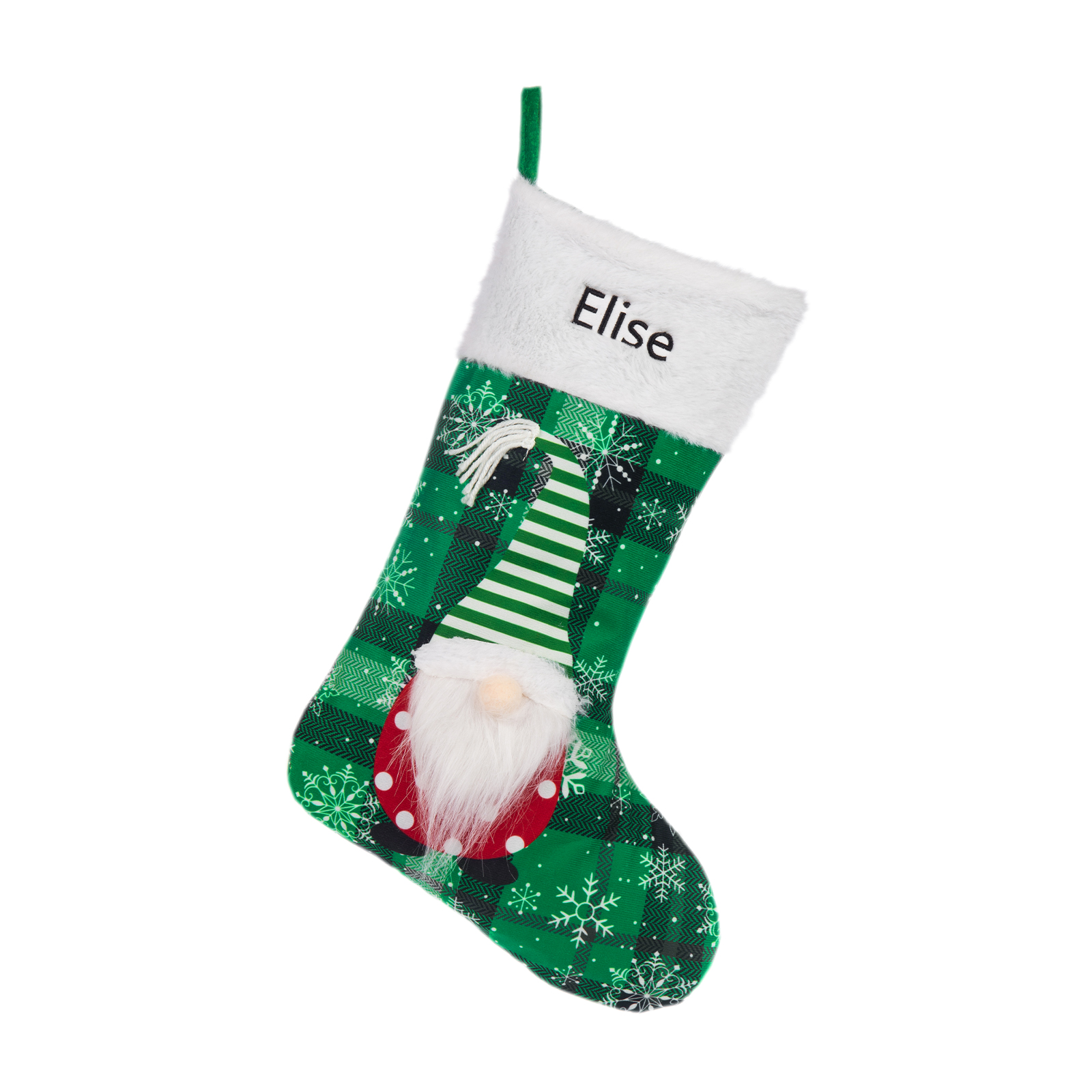 Adornos de medias navideñas de muñecos genios Bolsa de regalo 1 Nombre personalizado-Jessemade ES