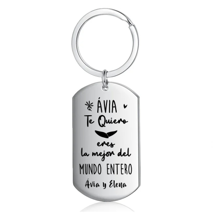 A mi abuela - Llavero 1 Texto Personalizado ÁVIA TE QUIERO-Jessemade ES