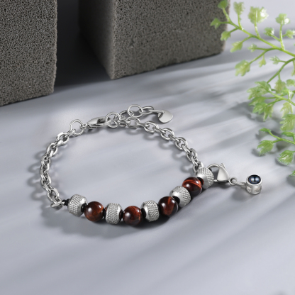 Pulsera de piedras con colgante de proyección de foto en color -Jessemade ES