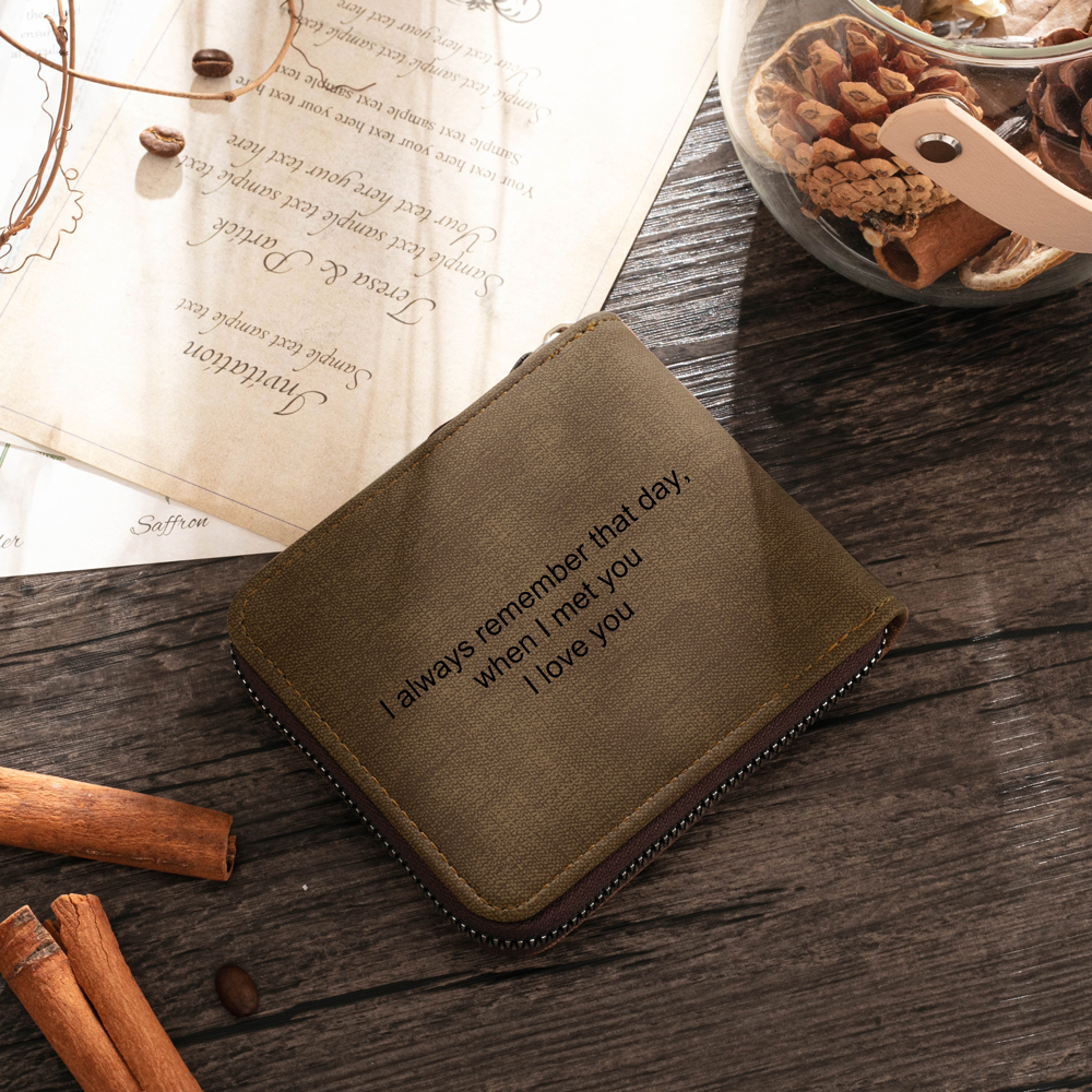 Cartera, billetera con 1 foto y 1 texto personalizados, monedero clásico para hombre