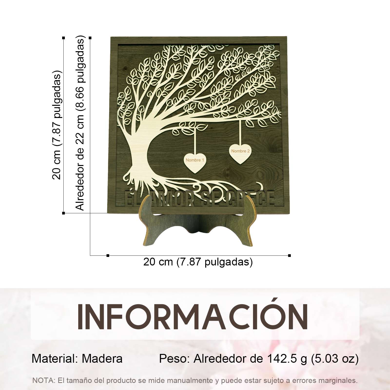 A mi mamá/abuela-Adorno 2-8 nombres personalizados decoración de madera árbol de la vida-Jessemade ES