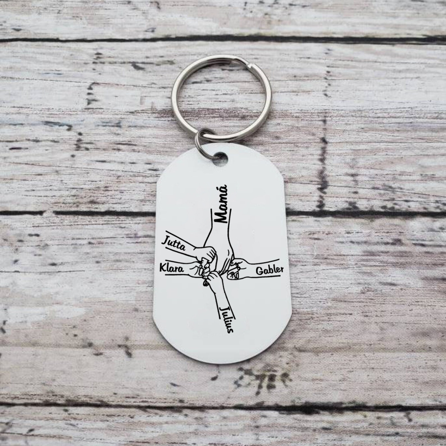 A mi mamá-Llavero 1-5 Nombres Personalizados MANOS COGIDAS-Jessemade ES