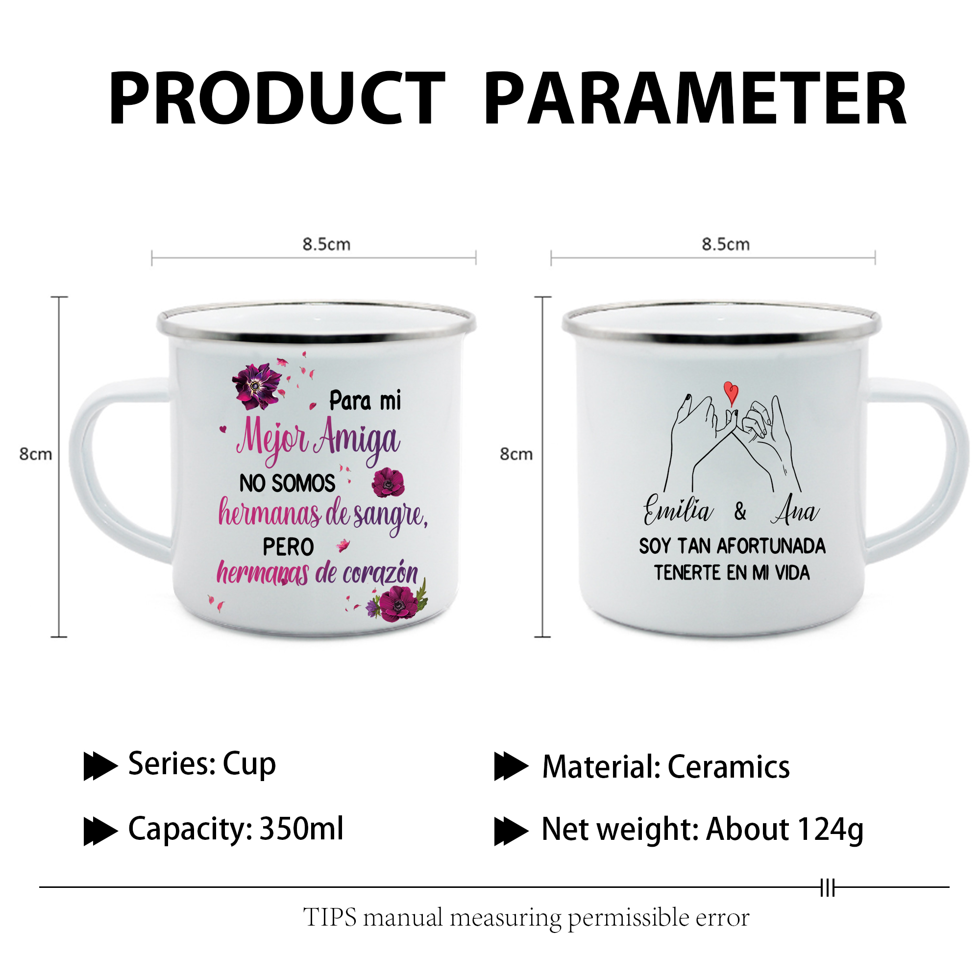 Taza para amigas pinky swear 2 nombres personalizados-Jessemade ES