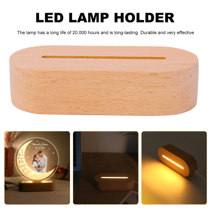 Lámpara para pareja 3D Ilusión Luz de Noche LED texto, fecha y foto personalizados -Jessemade ES