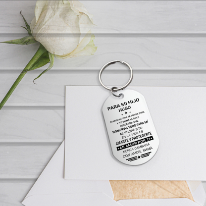 A mi hijo-Llavero de placa "significas todo para mi" de mamá personalizado con 1 nombre-Jessemade ES