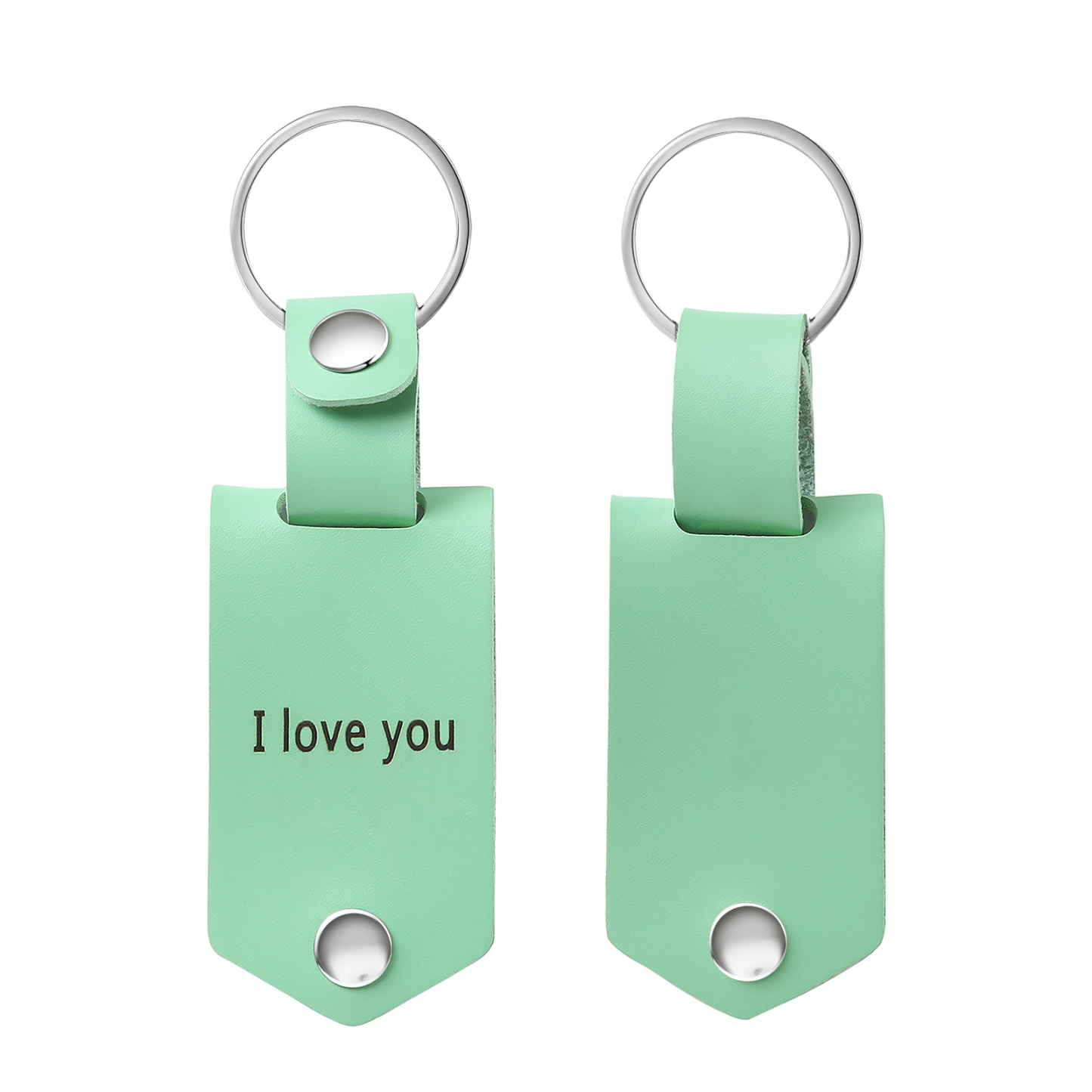 Llavero para pareja de cuero personalizado con texto y foto-Jessemade ES